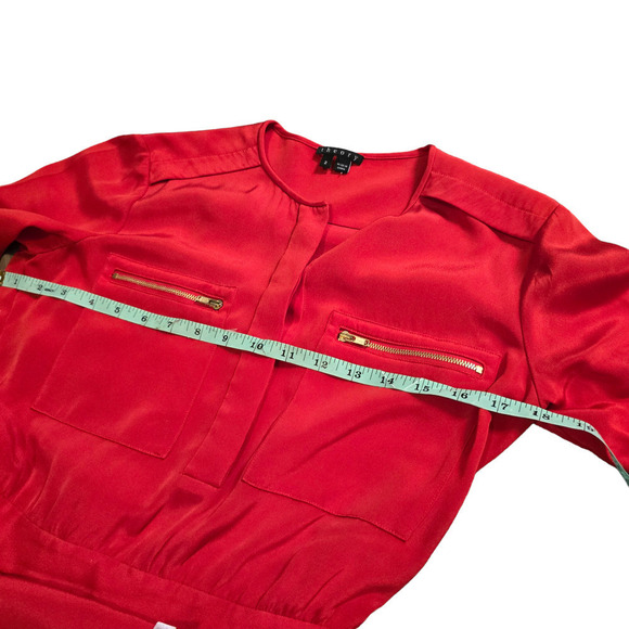 Theory Brunella stretch silk red dress size 2 - Picture 7 of 8